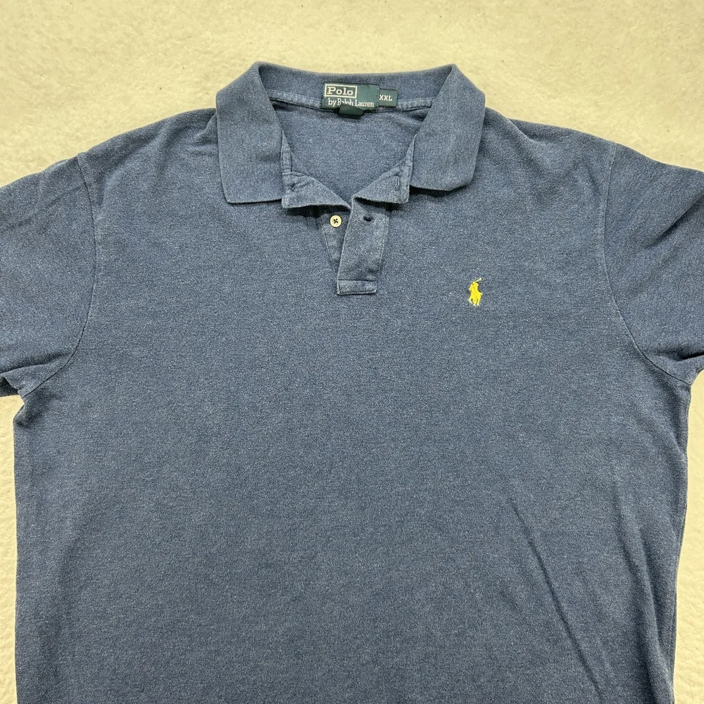 Polo Ralph Lauren Shirt Mens 2XL Blue Short Sleeve Classic Fit Polo Embroidered